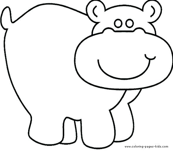590x515 Hippo Coloring Page
