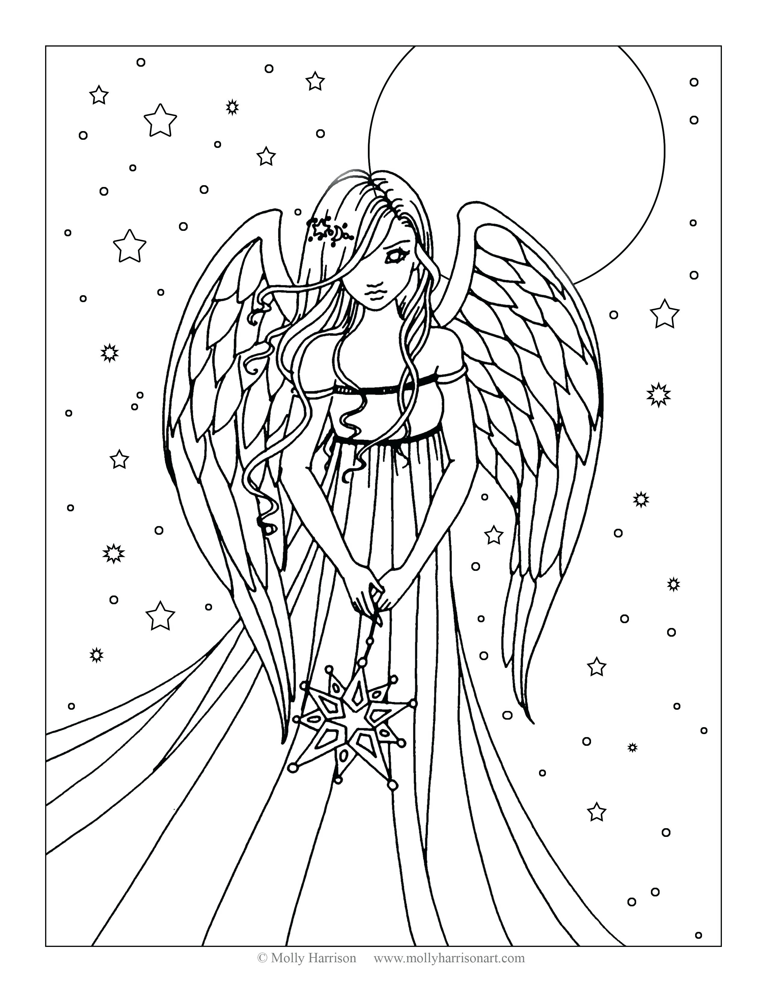 2550x3300 Coloring Pages Of Angels With Wings Printable Coloring For Kids 2018