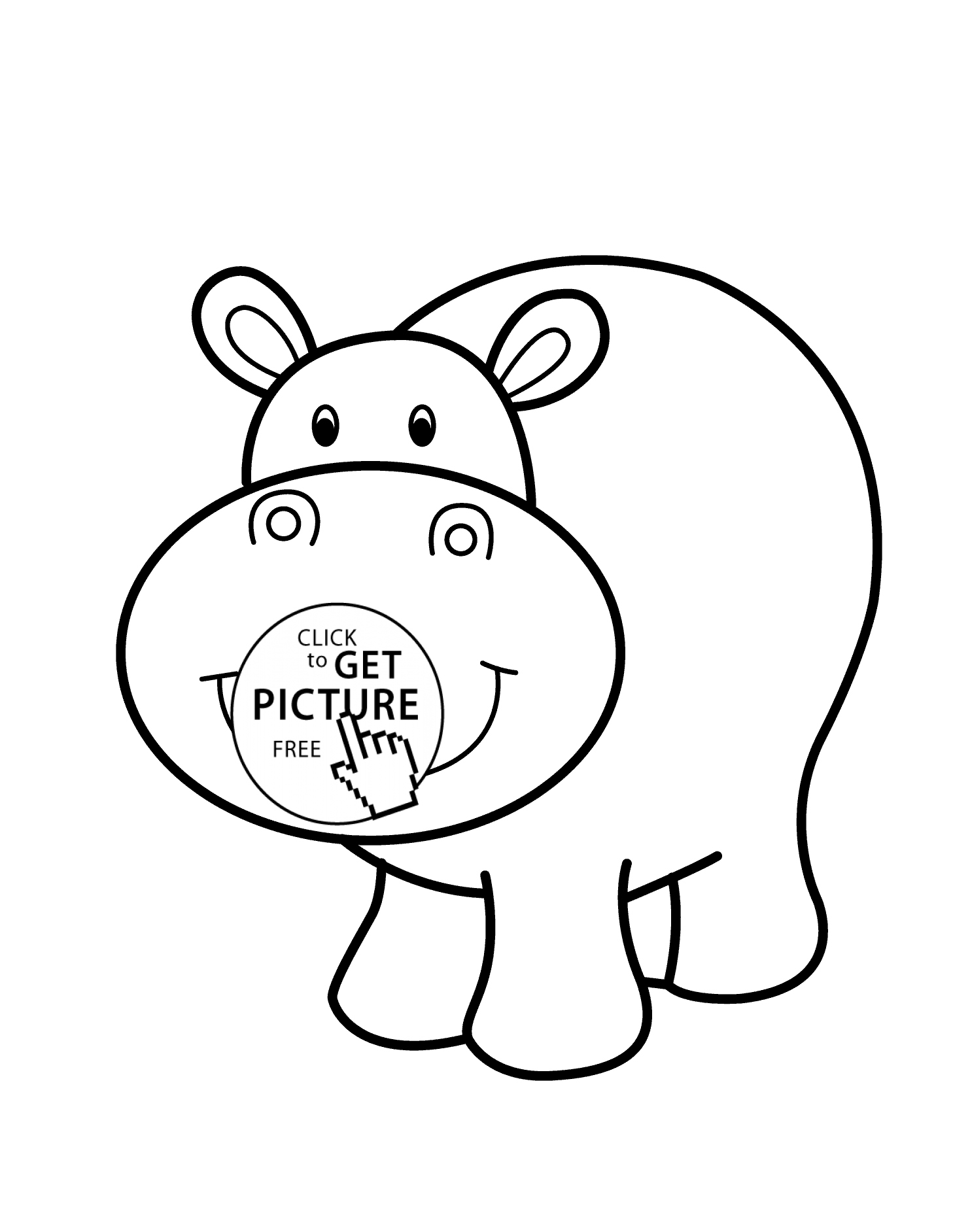 1483x1884 Hippo Coloring Pages Awesome Hippo Smiling Cartoon Animals