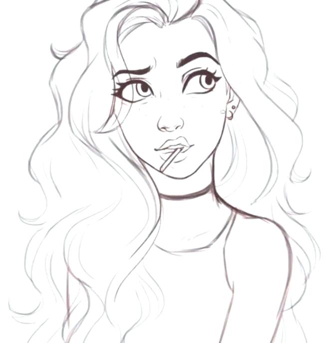 671x687 Coloring Pages Of Girls Plus Cute Girl Coloring Pages Cartoons