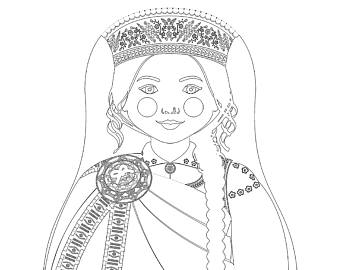 340x270 Hmong Girl Matryoshka Coloring Sheet Printable File