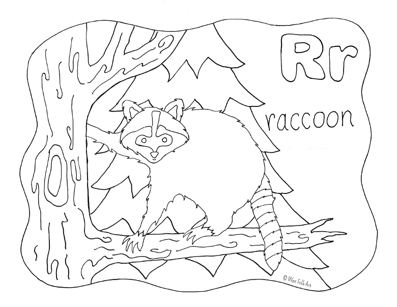 780x603 Nature Alphabet Coloring Page Letter R