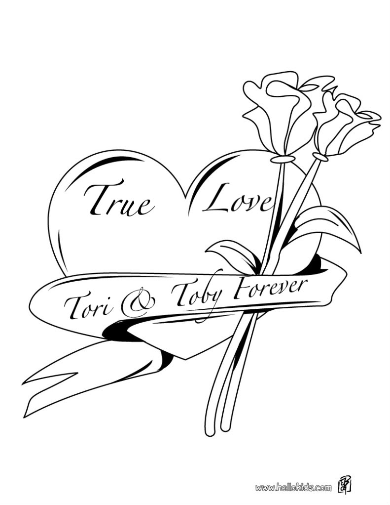 791x1022 Coloring Pages Flowers And Hearts Free Coloring For Kids 2018