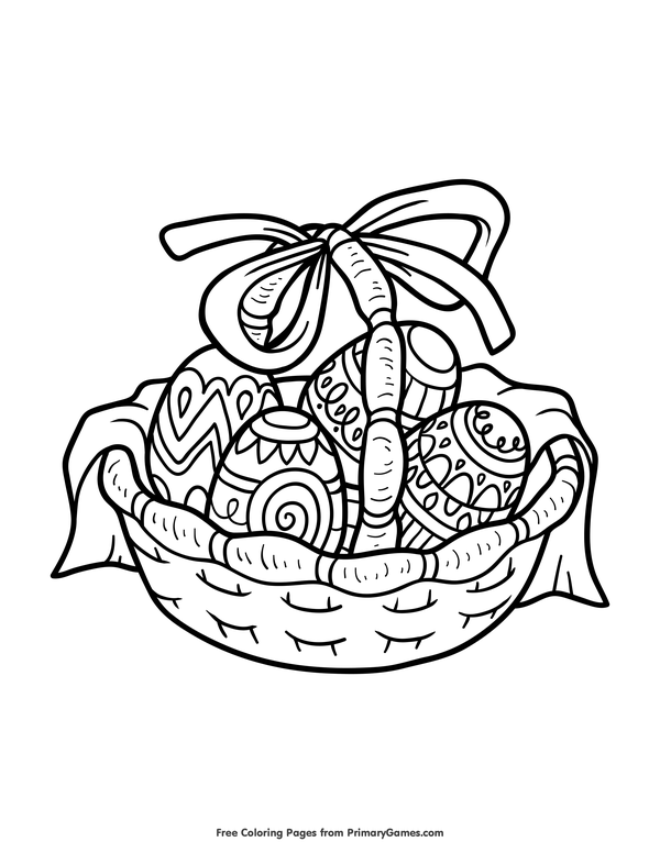 600x776 Easter Coloring Pages Ebook Easter Basket Easter Baskets, Free