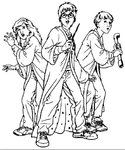 411x490 Printable Harry Potter Coloring Page