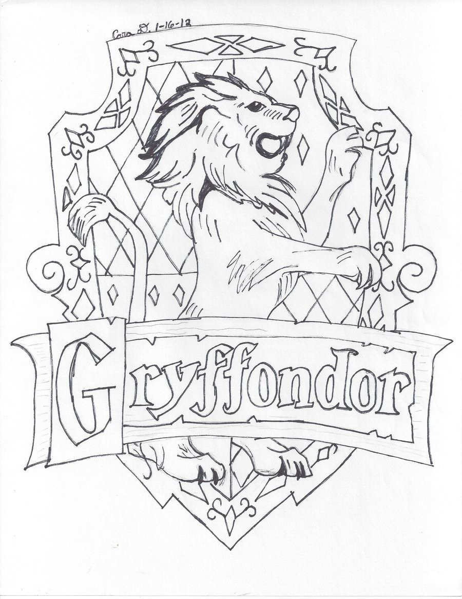 Hogwarts Crest Coloring Page
