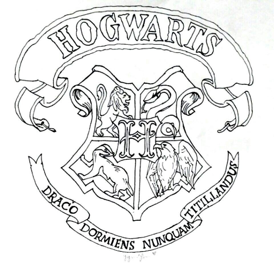 960x960 Harry Potter Coloring Pages Hogwarts Crest Copy Drawing 8 Fototo