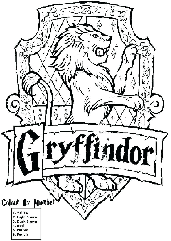 725x1024 Hogwarts Crest Coloring Page