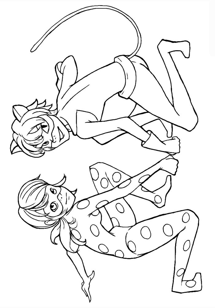 700x1000 Cat Noir Amp Ladybug Holding Hands Color Page
