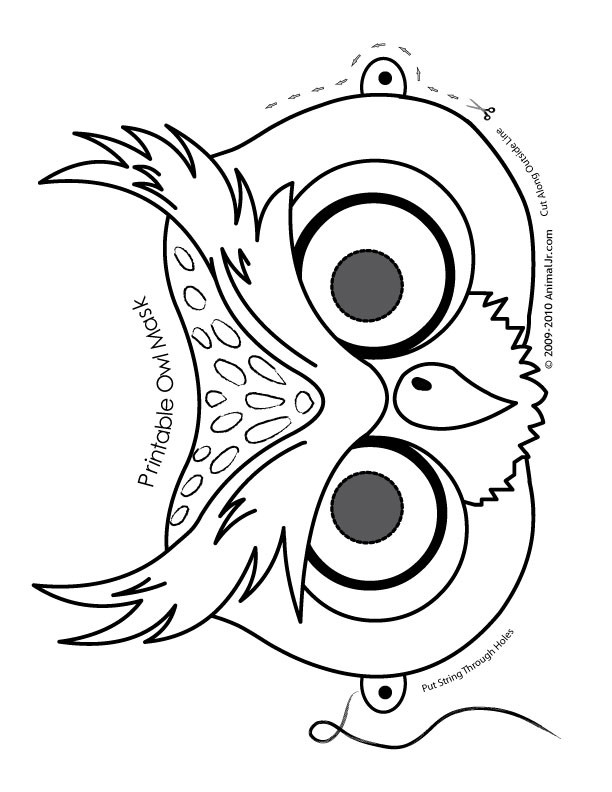 612x792 Coloring Pages Animal Masks Printable O Is For Owl Cute Halloween