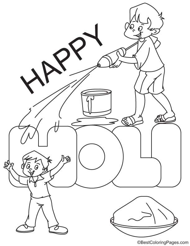 612x792 Happy Holi Coloring Page Holi Happy Holi And Holi