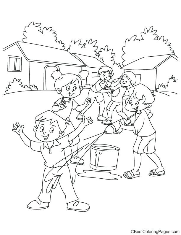 612x792 Coloring Page For Kids Happy Holi Coloring Pages