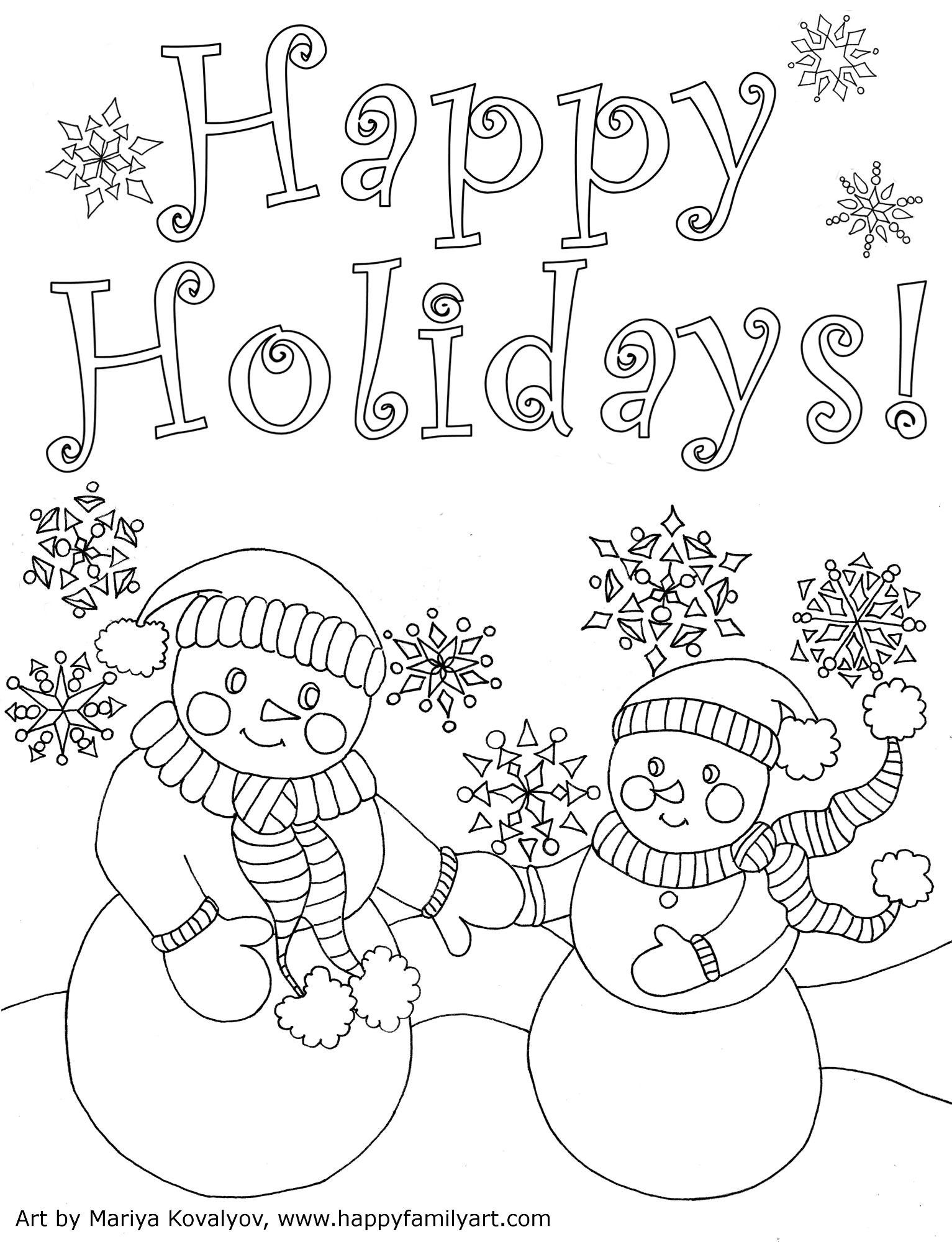 1533x2000 Happy Holidays Coloring Pages