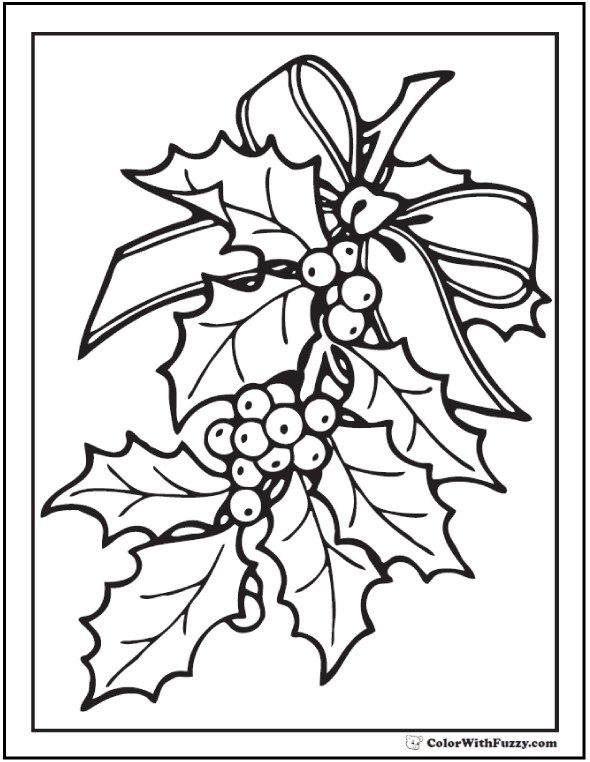 Holly Berry Coloring Pages
