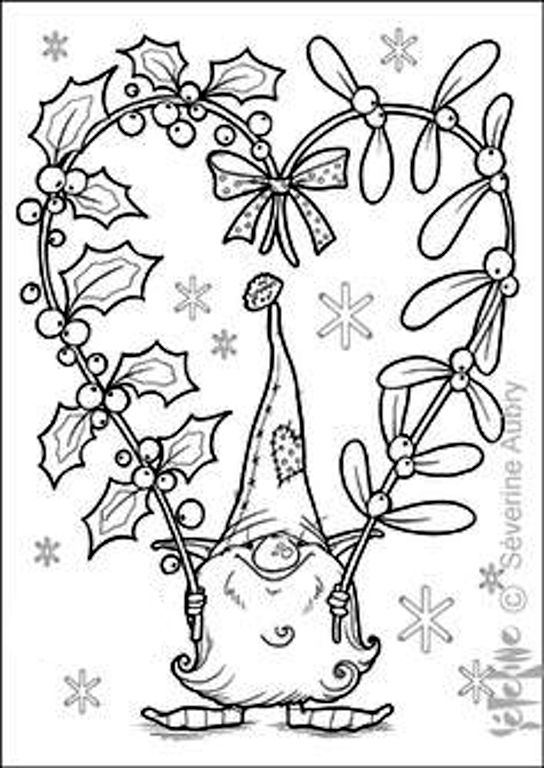 544x768 Tomte, Holly Amp Berries With Mistletoe Diy Embroidery Amp Cross