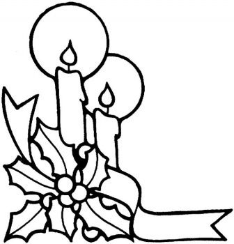 336x350 Drawings Of Holly And Berries Candles Burning Bright