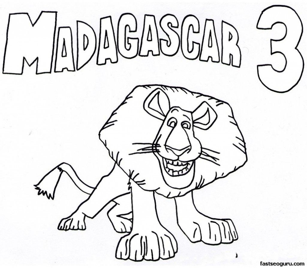 1024x894 Printable Alex Madagascar 3 Coloring Pages Alex The Lion