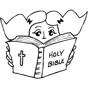 300x300 Reading Bible Coloring Page