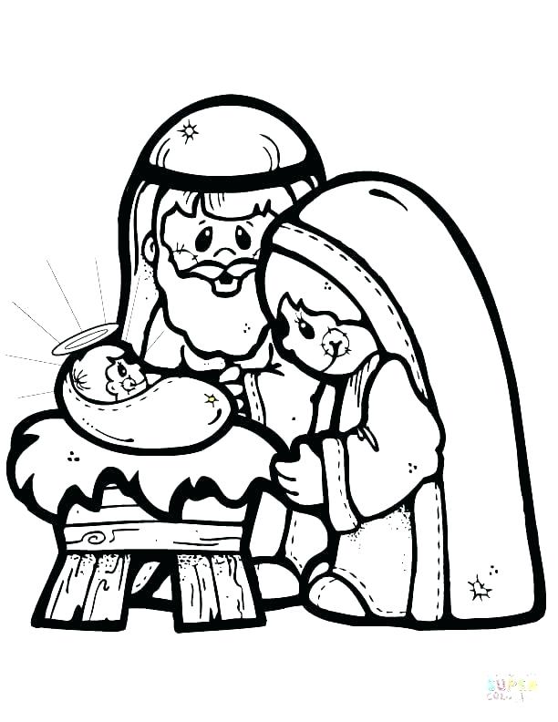 612x792 Holy Family Coloring Page Family Coloring Page Nativity Scene