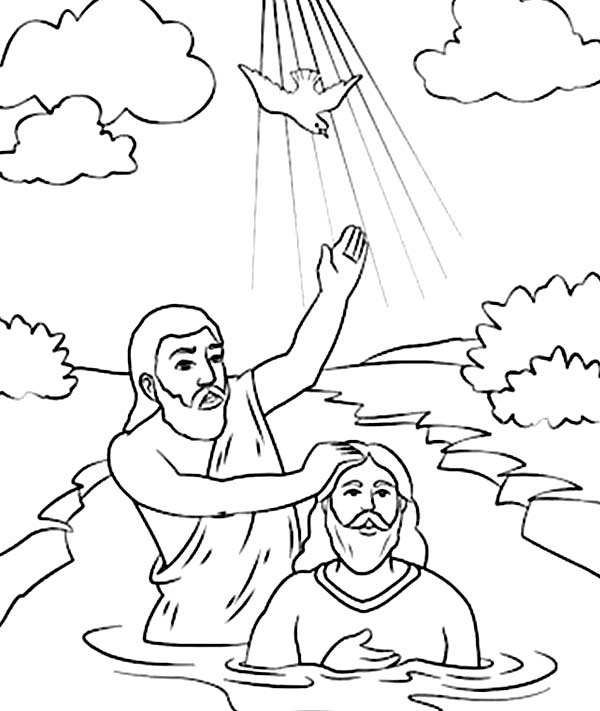 600x711 Holy Spirit Came Down In John The Baptist Coloring Page