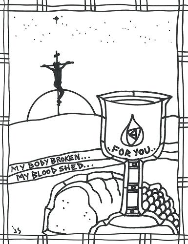 385x500 Holy Thursday Coloring Pages Easter Week Coloring Pages Devon