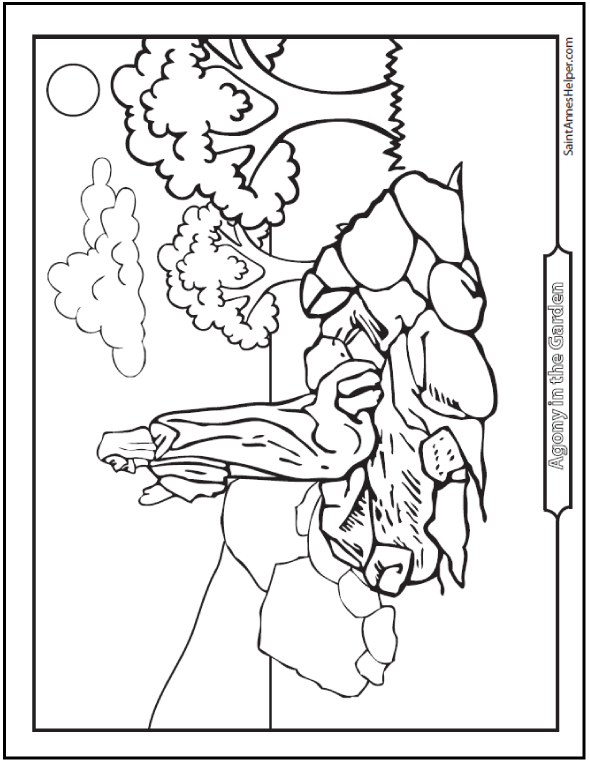 590x762 Agony In The Garden Coloring Page Rosary Coloring Pages
