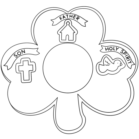 480x480 Shamrock Holy Trinity Coloring Page Shamrock Holy Trinity Coloring