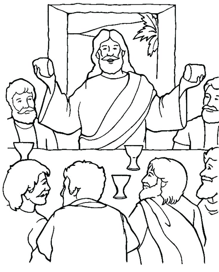 736x915 Holy Week Coloring Sheets The Last Supper Coloring Page Holy Week