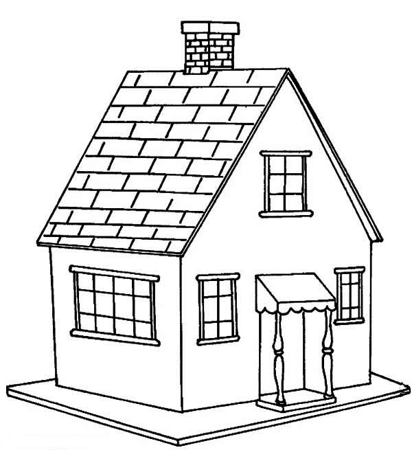 600x655 Little House In Houses Coloring Page