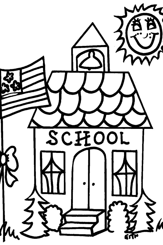 640x960 School House Coloring Pages