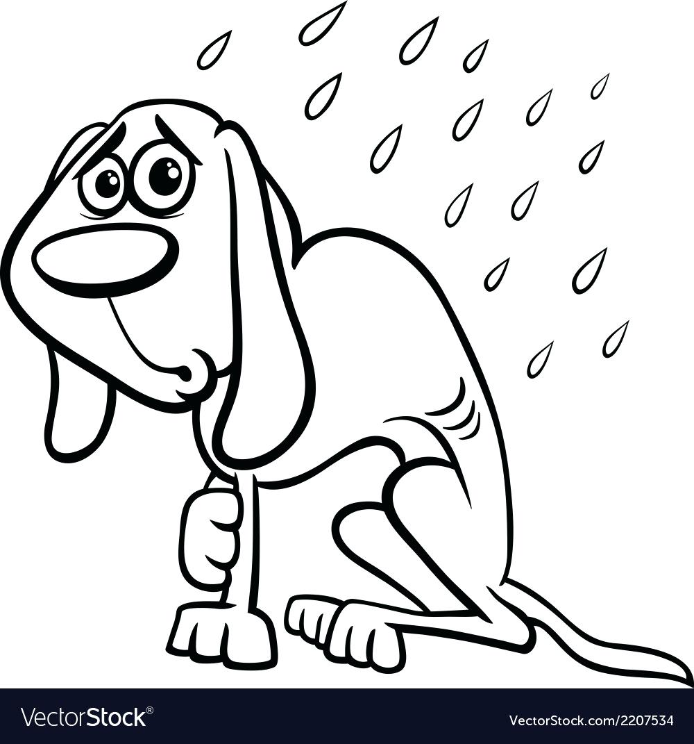 1000x1071 Coloring Page ~ Coloring Page Dog Homeless Cartoon Vector Image