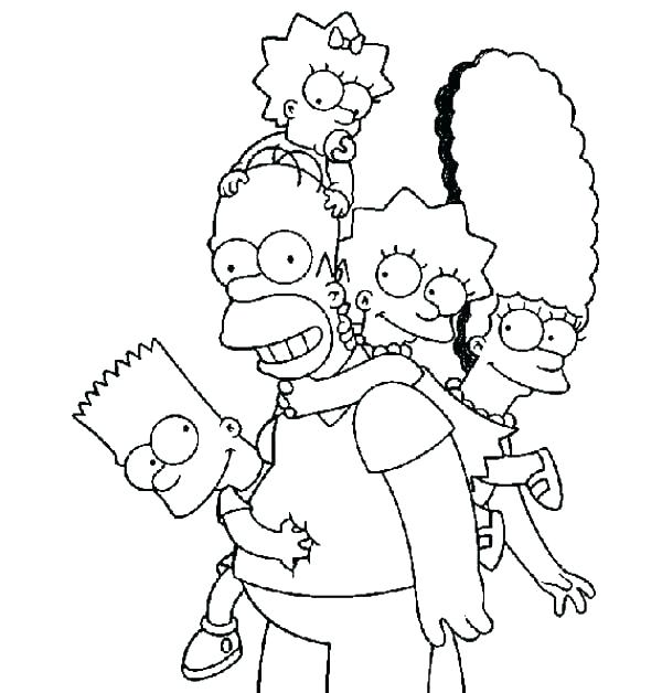600x628 Simpsons Coloring Pages Coloring Pages Homer Colouring Pages Free