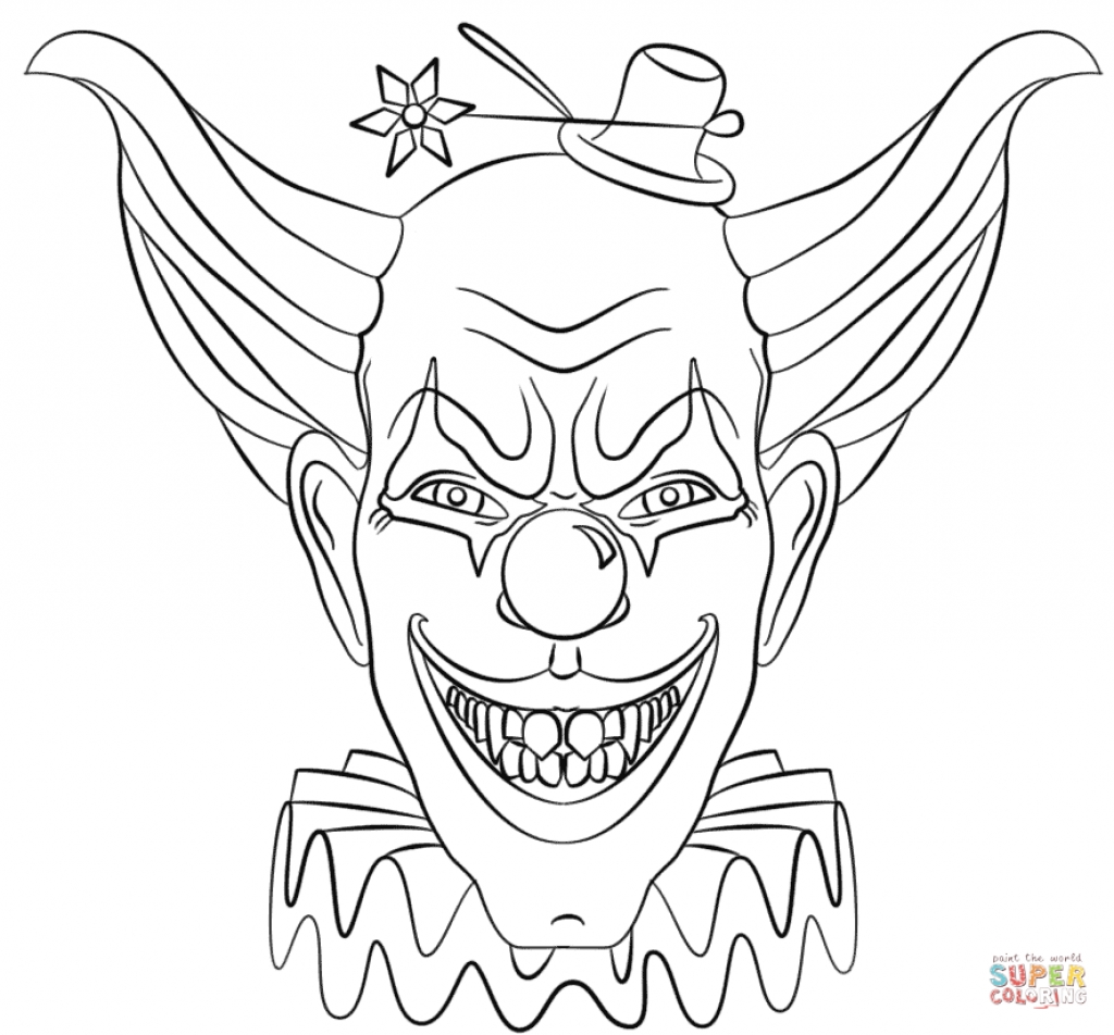 1024x952 Scary Clown Coloring Pages Fun For Christmas