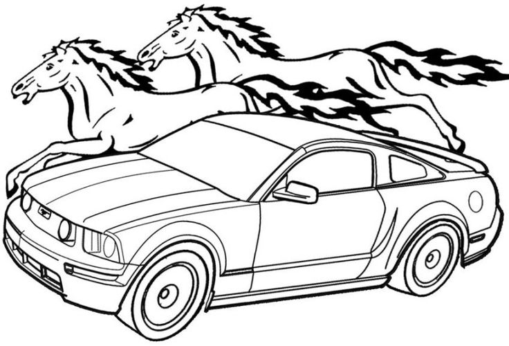 736x500 Ford Mustang Gt Lineart Coloring Page Grandkids