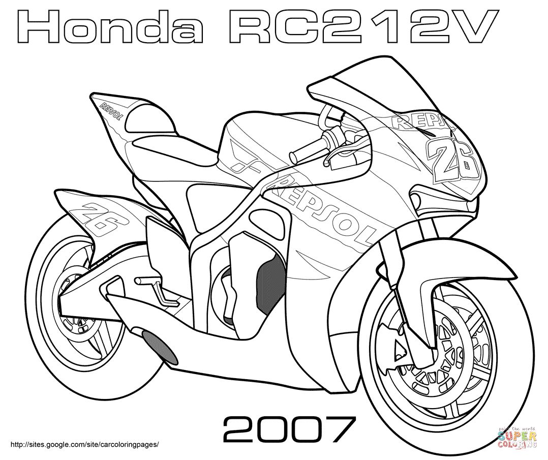 1078x905 Honda Rc2 12v Coloring Page At Bike Coloring Pages
