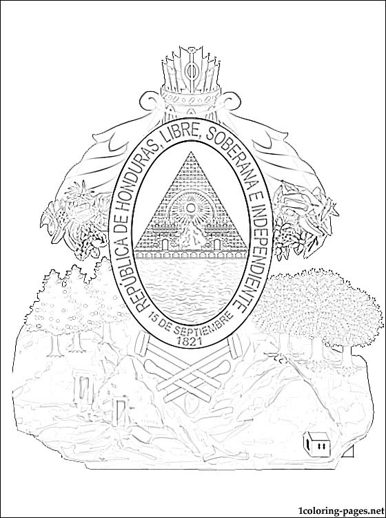 560x750 Flag Of Honduras Coloring Page Honduras Coat Of Arms Coloring Page