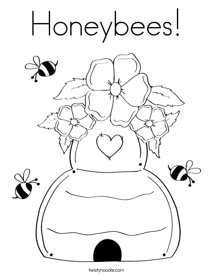 685x886 Honeybees Coloring Page
