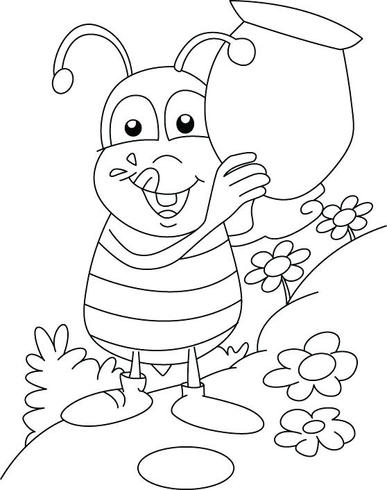 558x706 Best Photos Of Honey Bee Coloring Pages Cartoon Bumble Bee Clip