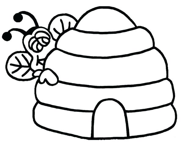600x489 Honey Bee Coloring Pages And Page Of A Happy Fascinating Beehive