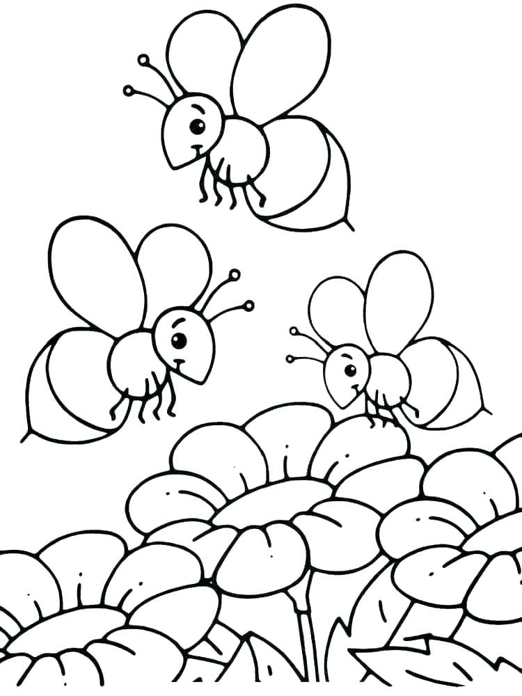 750x1000 Honey Bee Coloring Pages For Kids Honey Beehive Coloring Page