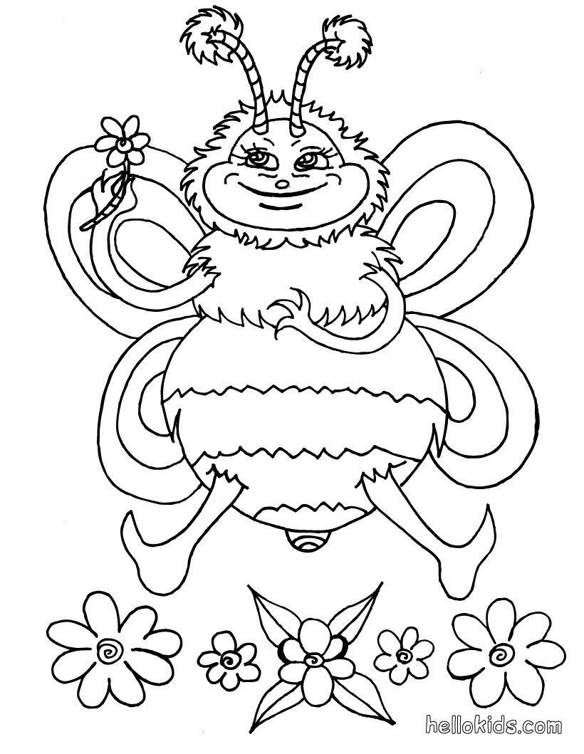 820x1059 Honey Pot Coloring Page Free Bumble Bee Pages And Beehive