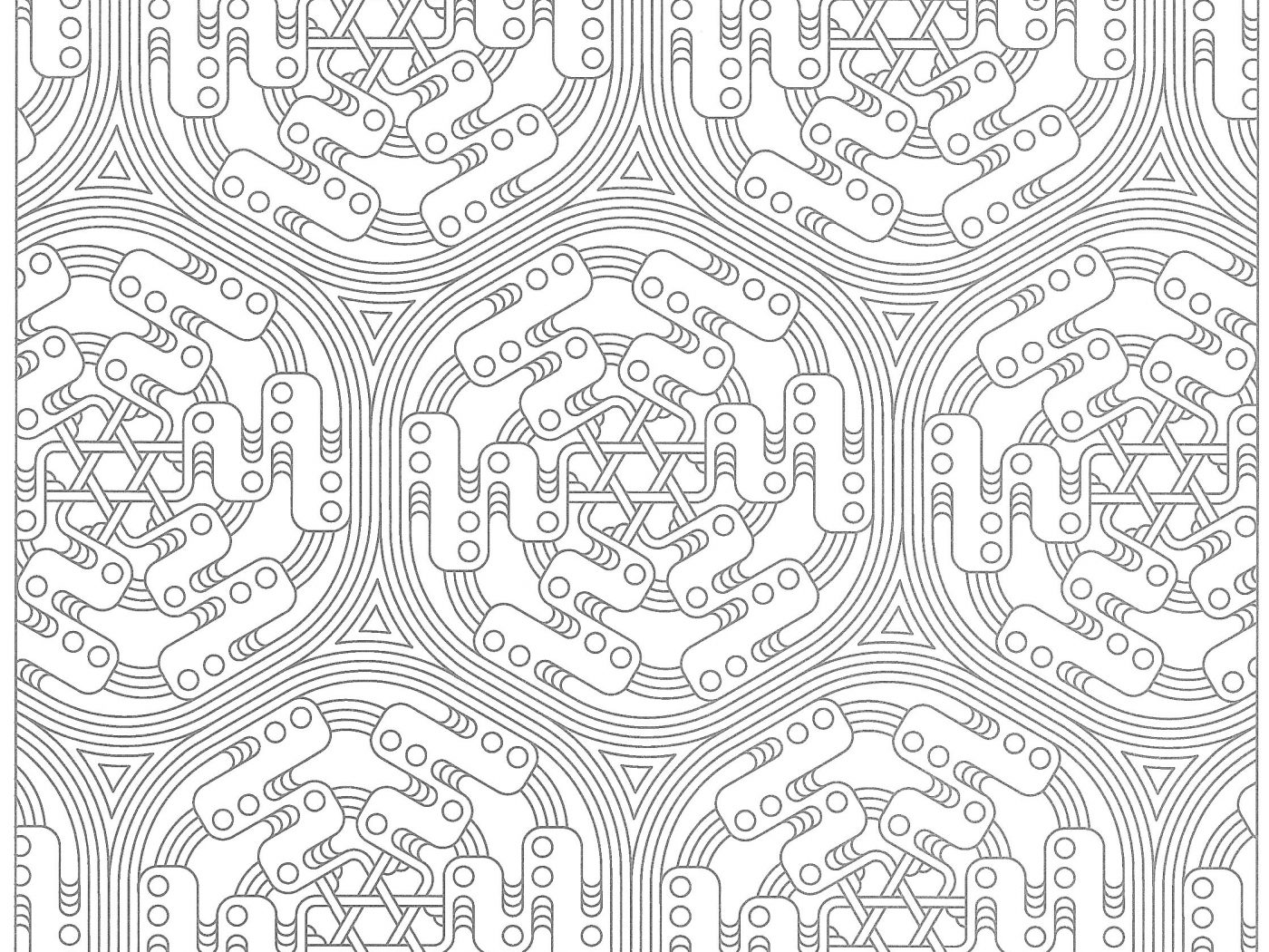 1400x1050 Tessellation Coloring Pages For Kids Sensational Free Printable