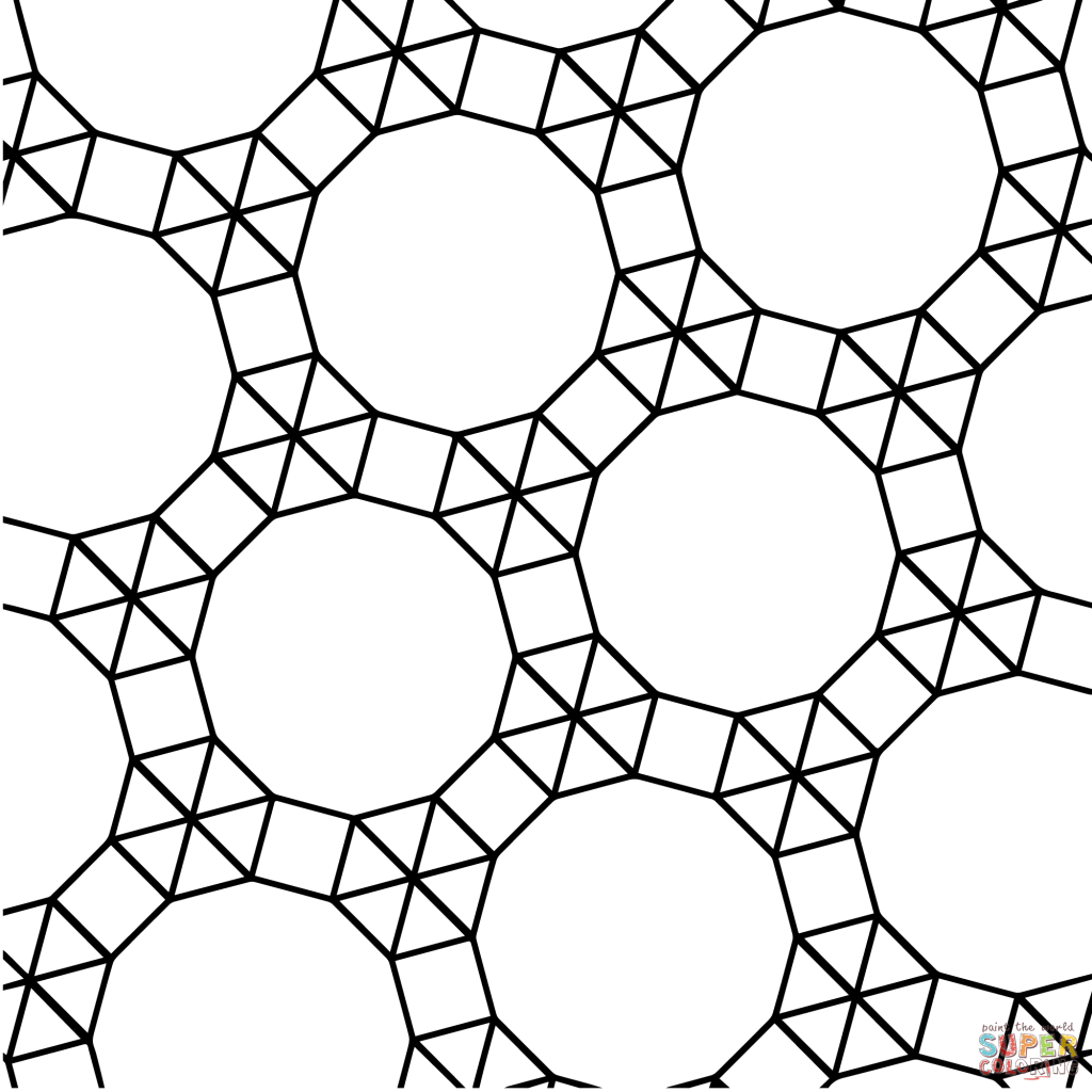 1024x1024 Tessellation With Dodecagons Triangle And Square For Adult