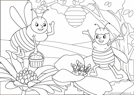 460x325 Bee Colouring Pages
