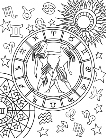 359x465 Libra Zodiac Sign Coloring Page Free Printable Coloring