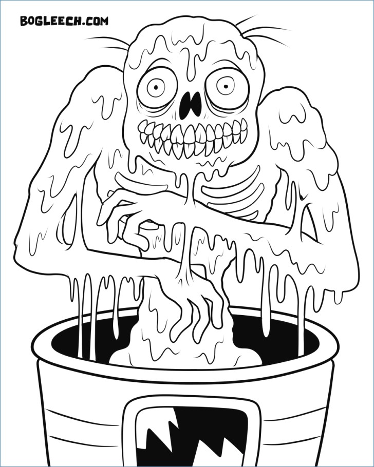 728x910 Halloween Coloring Pages Zombie