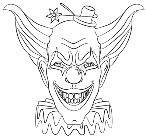 480x446 Scary Clown Coloring Pages