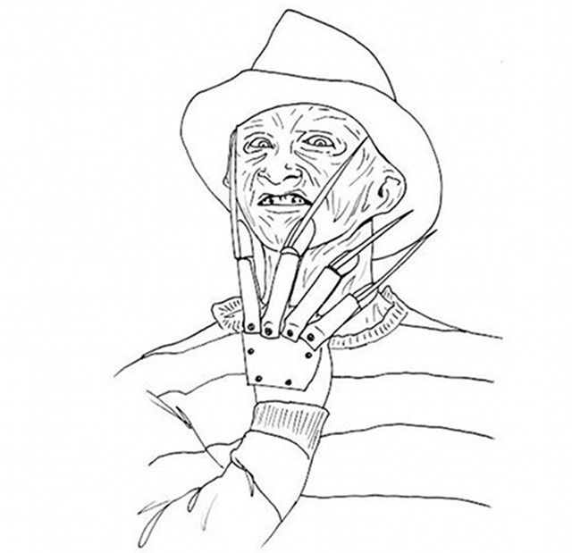 640x619 Free Printable Easy Adult Coloring Pages Horror Movies Printable