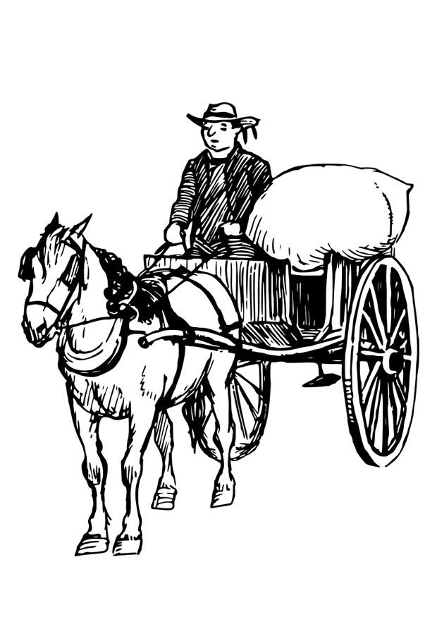 620x875 Coloring Page Horse And Cart