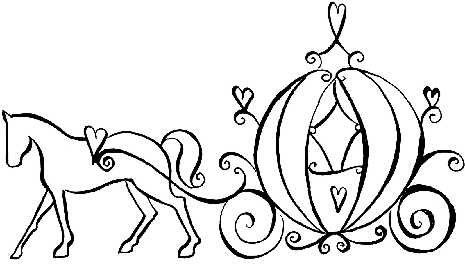 1600x910 Horse And Buggy Coloring Page